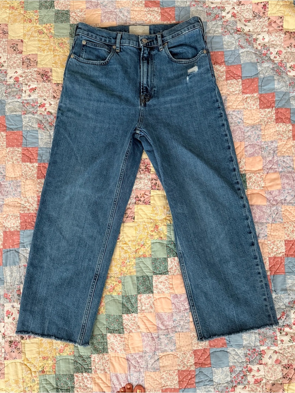 Everlane Dark Blue Cropped Straight Jeans